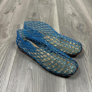 Aqua Blue Mesh Jelly‎ Flats